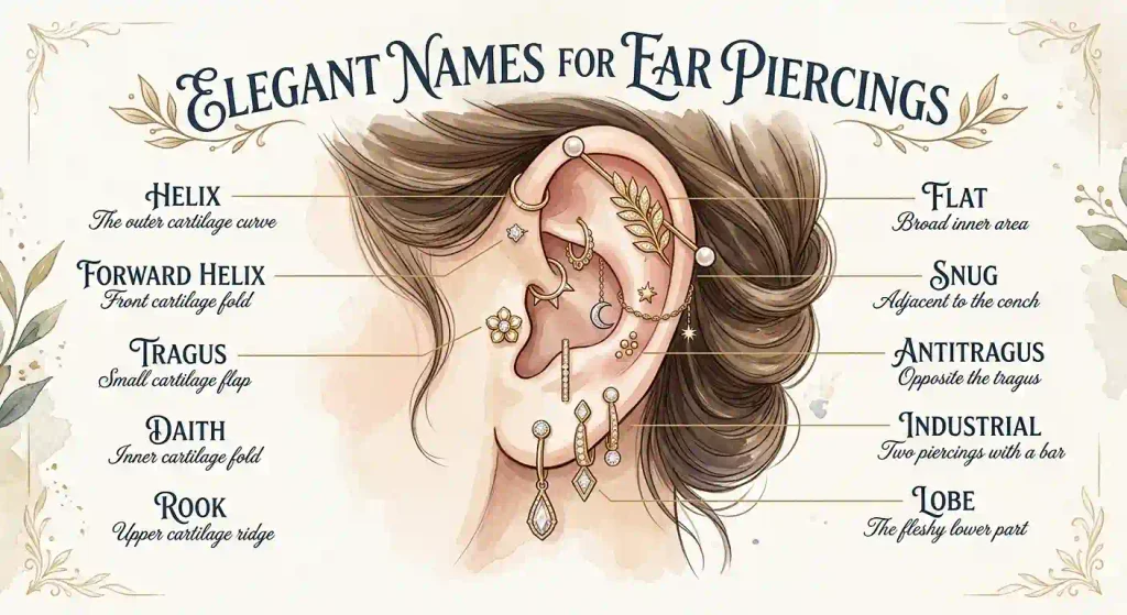 Elegant Names for Ear Piercings
