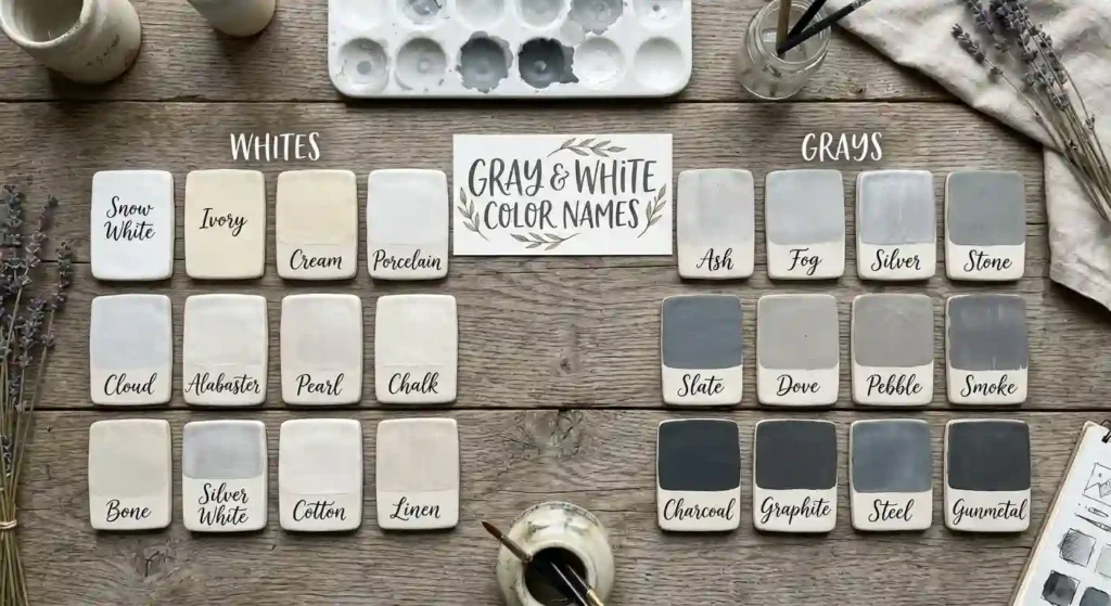 Gray and White Color Names