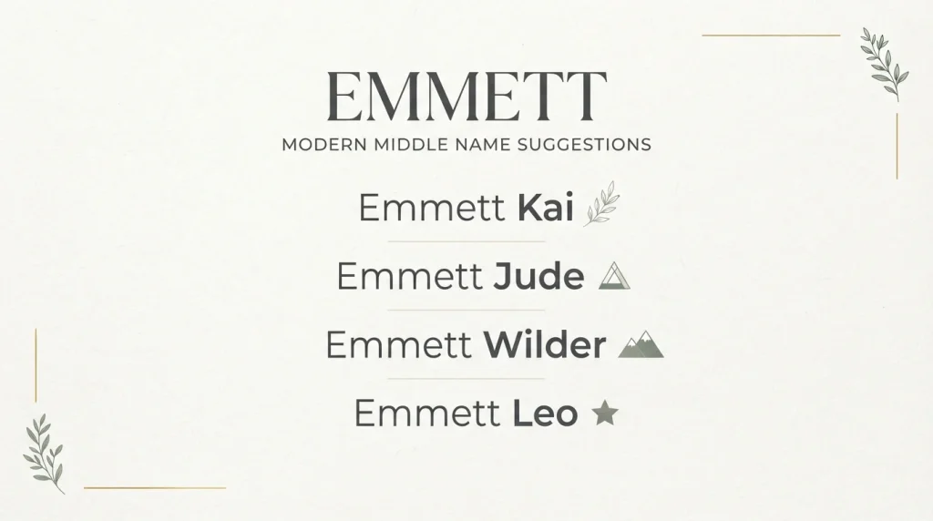 Modern Middle Names for Emmett 
