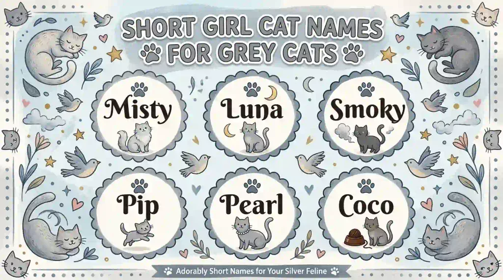 Short Girl Cat Names for Grey Cats