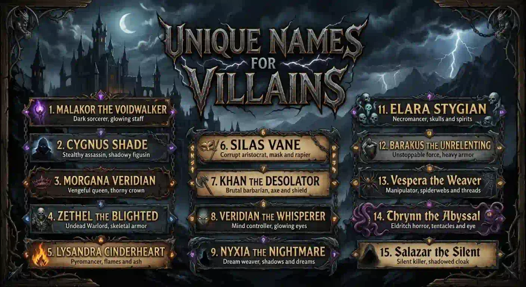 Unique Names for Villains