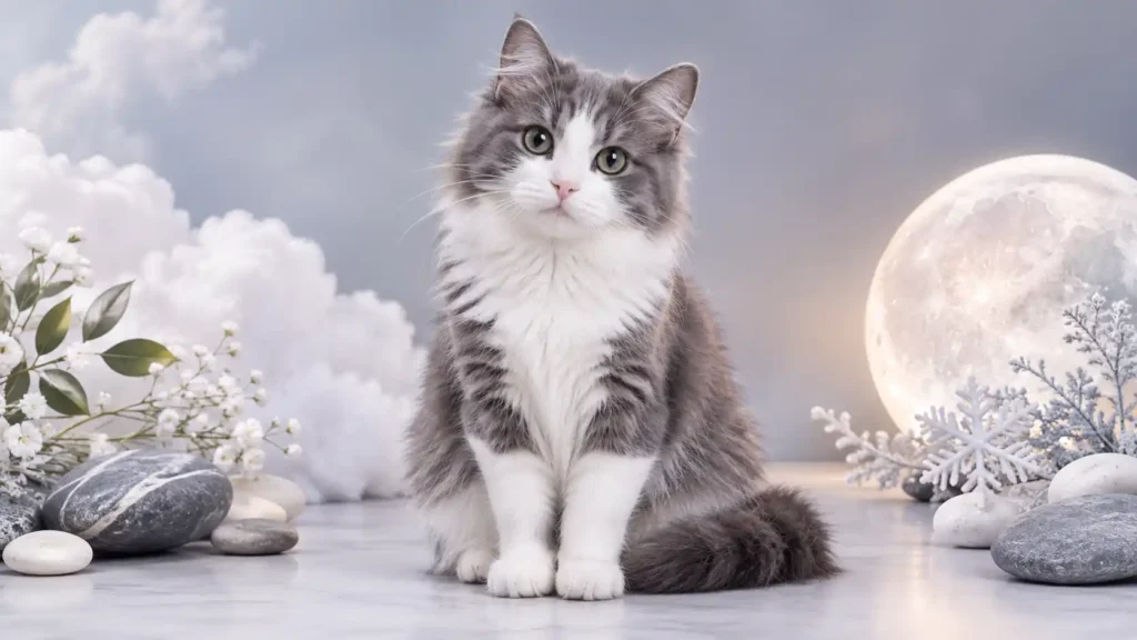 names for a gray and white cat